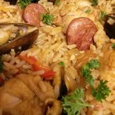Paella Mixta, chicken  - chorizo and seafood @ Blue Goose